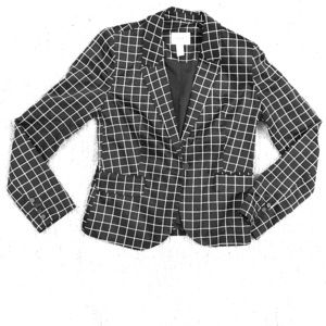 Blazer square pattern black and off white